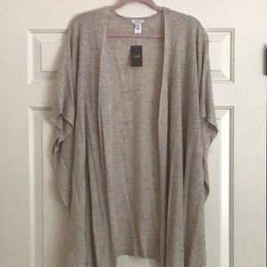 J. Jill Cream Cardigan Sweater Open Front Soft Knit